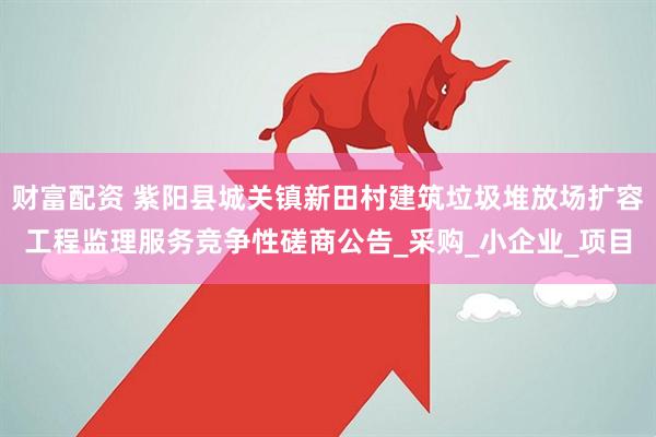 财富配资 紫阳县城关镇新田村建筑垃圾堆放场扩容工程监理服务竞争性磋商公告_采购_小企业_项目